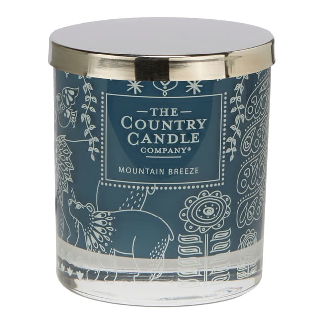 The Country Candle Company Mountain Breeze Nordic Charm Candle in Coloured Glass
