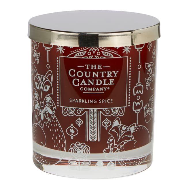 The Country Candle Company Sparkling Spice Nordic Charm Candle in Coloured Glass