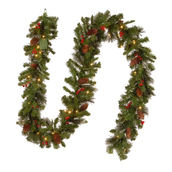 The National Tree Company Crestwood 9ft Garland with 50 LED Battery Lights