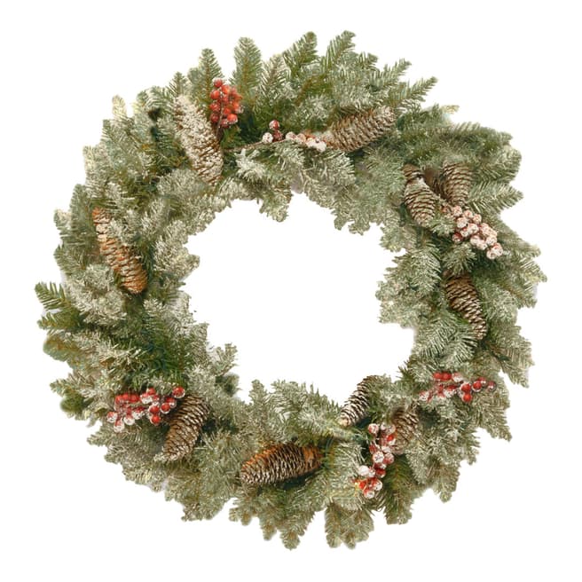 The National Tree Company Snowy Dunhill Fir Wreath with Berries & Cones 61cm