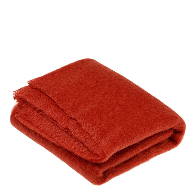 Bronte by Moon Lacqueur Red Mohair/Wool Blend Throw 135x180cm