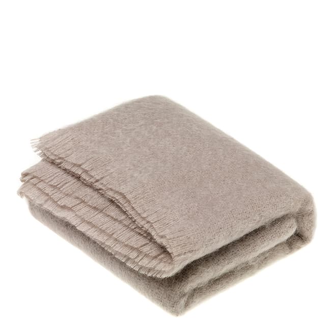 Bronte by Moon Squirrel Grey Mohair Wool Mix Throw 135x180cm