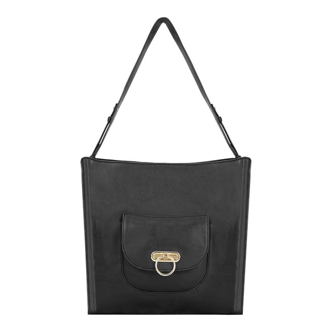Paul Costelloe Black Oglio Leather Slouch Bag