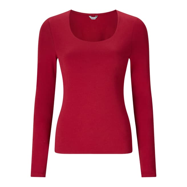 Jigsaw Red Double Front Scoop Top