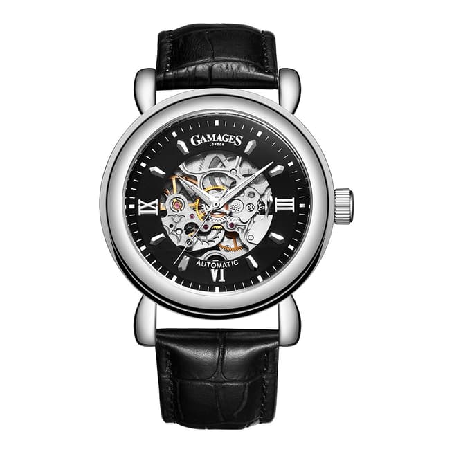 Gamages of London Men's Skeleton Automatic Steel Watch