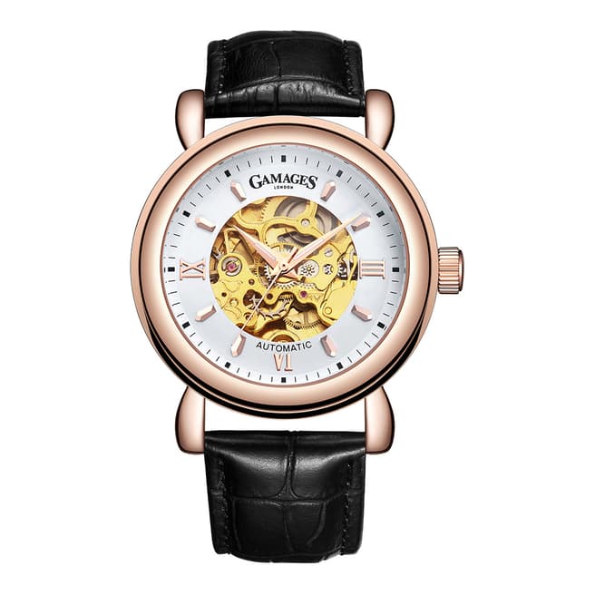 Gamages of London Men's Skeleton Automatic Rose Watch