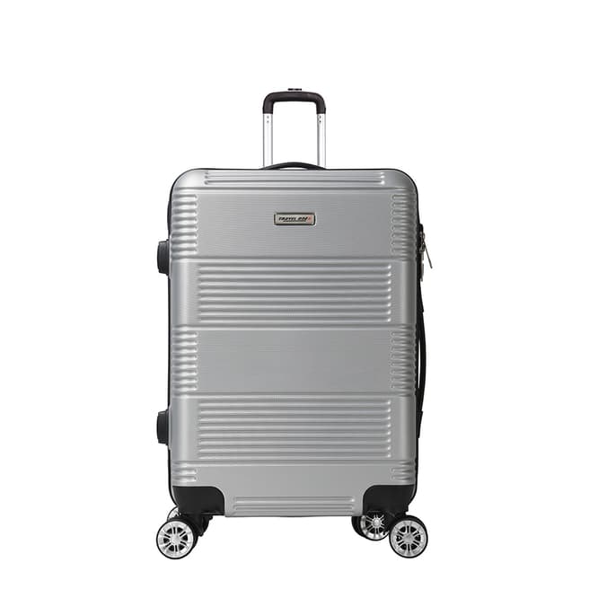 Travel One Silver 8 Wheel Cabin Suitcase 57cm
