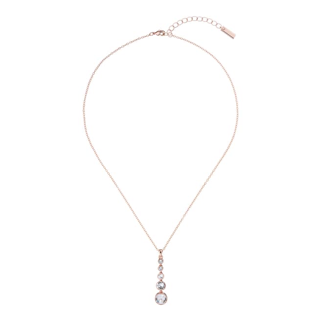 Karen Millen Rose Gold Crystal Flow Pendant Necklace