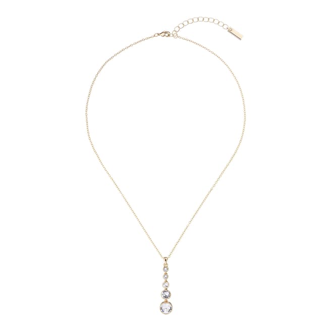 Karen Millen Soft Gold Crystal Flow Pendant Necklace