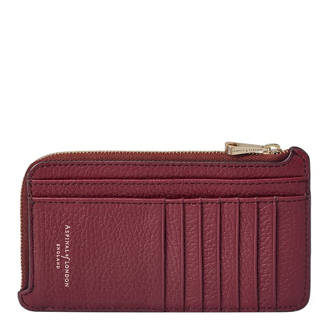 Aspinal of London Burgundy Pebble Large Zip Coin Purse