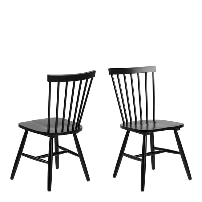 Actona Pair Of Riano Dining Chairs, Black