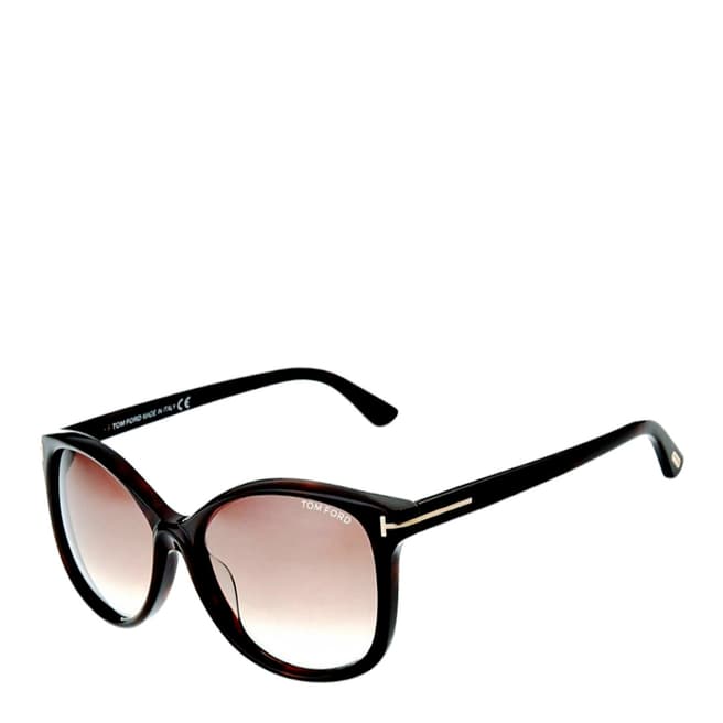 Tom Ford Women's Shiny Black/Brown Sunglasses 59mm