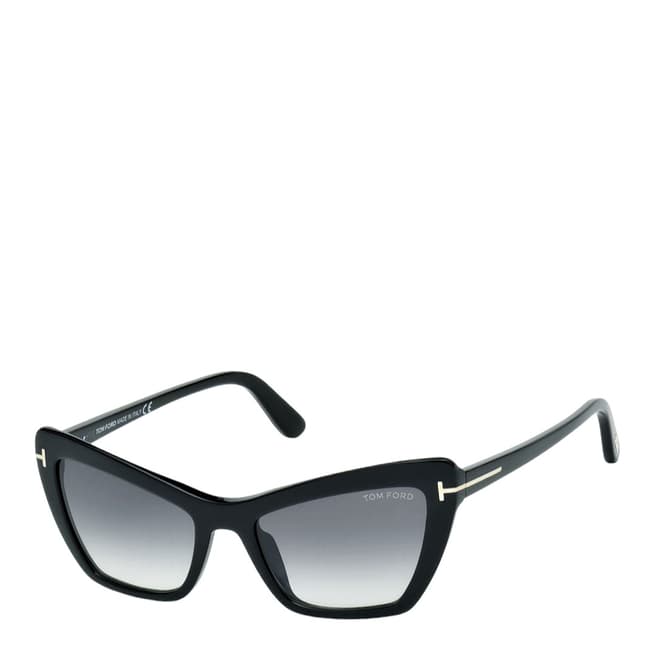 Tom Ford Women's Shiny Black/Grey Sunglasses 55mm