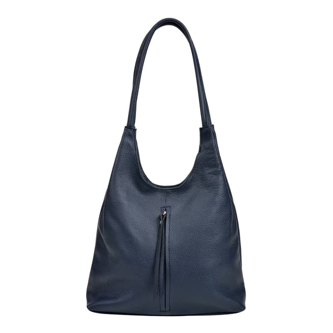 Isabella Rhea Navy Leather Shoulder Bag