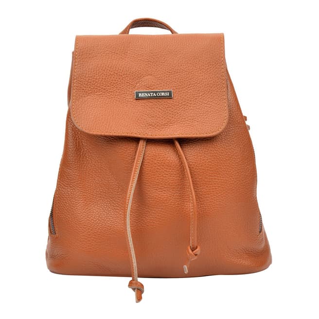 Renata Corsi Cognac Leather Backpack