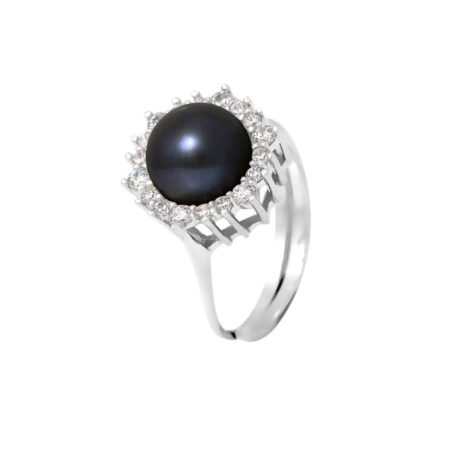 Manufacture Royale Black Tahitian Style Pearl Ring 8-9 mm