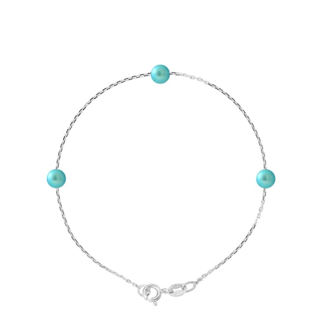 Manufacture Royale Turquoise Three Pearl Bracelet 5-6mm