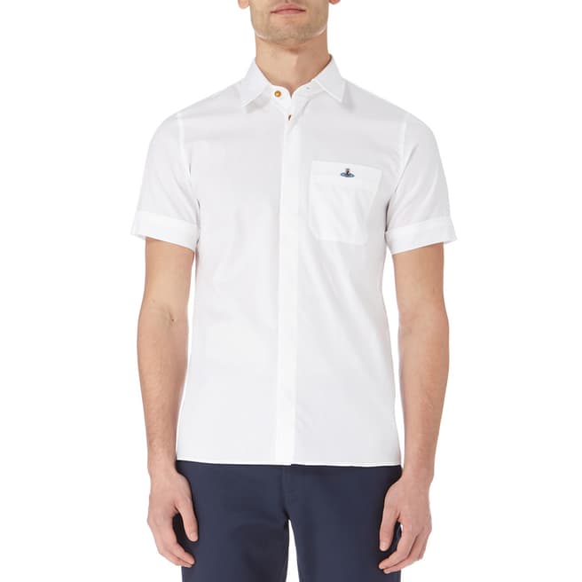 Vivienne Westwood White Short Sleeve Logo Cotton Shirt