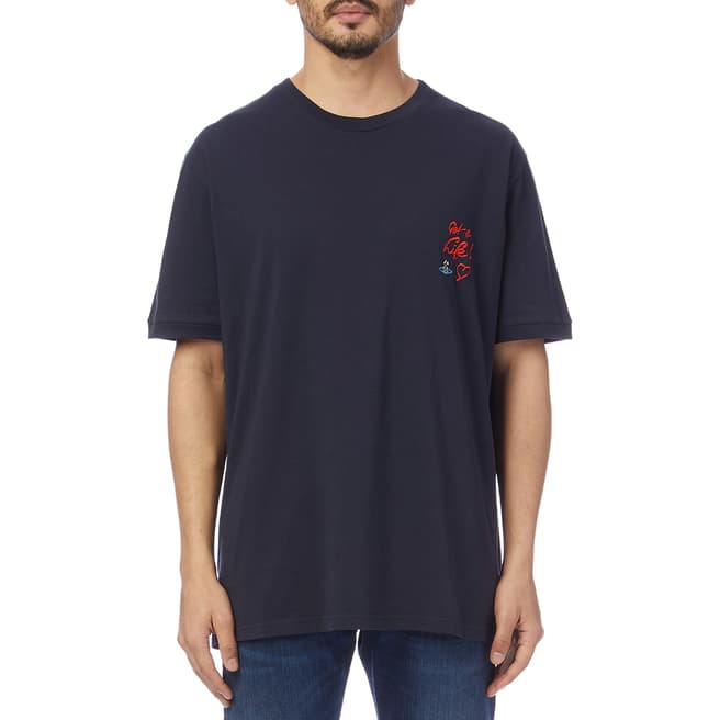 Vivienne Westwood Navy Oversized Cotton Logo T-Shirt