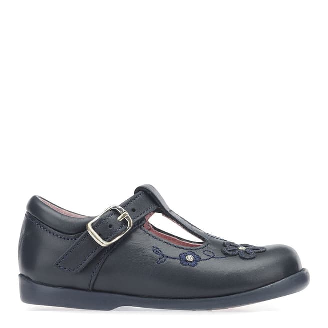 Start-Rite Navy Sunflower Patent Leather Shoes