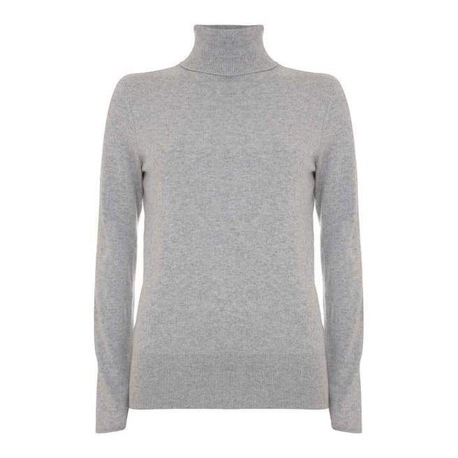 Mint Velvet Silver Grey Fitted Roll Neck