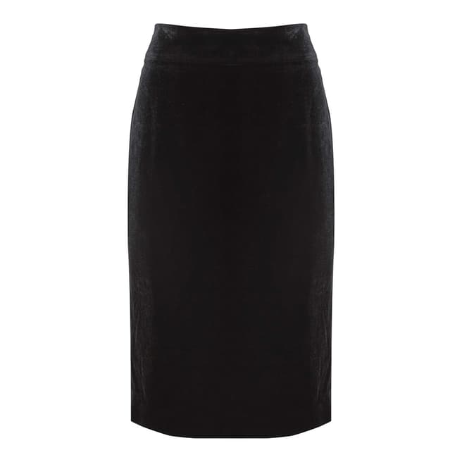 Mint Velvet Black Velvet Split Skirt