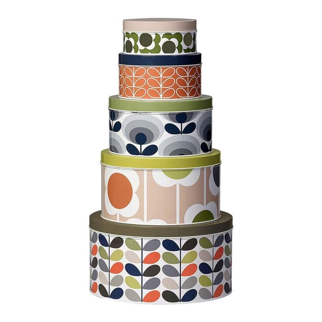 Orla Kiely Set of 5 Assorted Stem Cake Tins