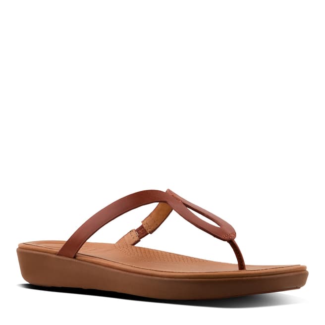 FitFlop Brown Strata Toe Thong Sandals