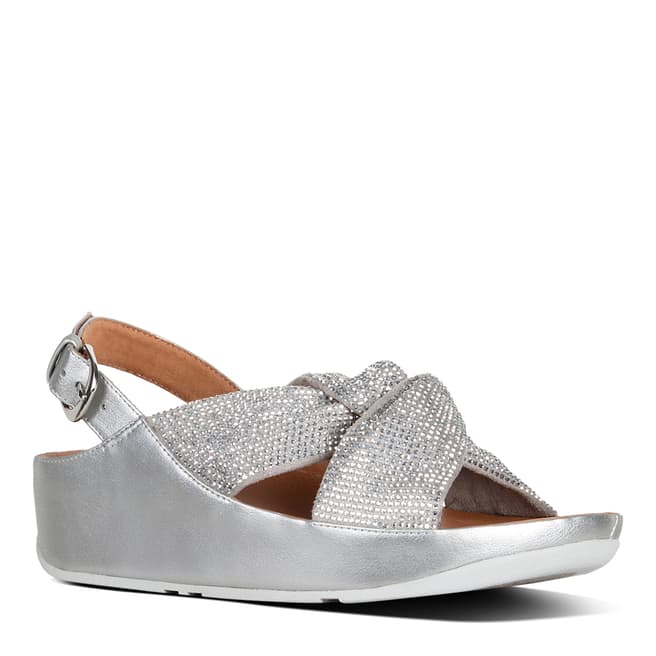 FitFlop Silver Twiss Crystal Sandals