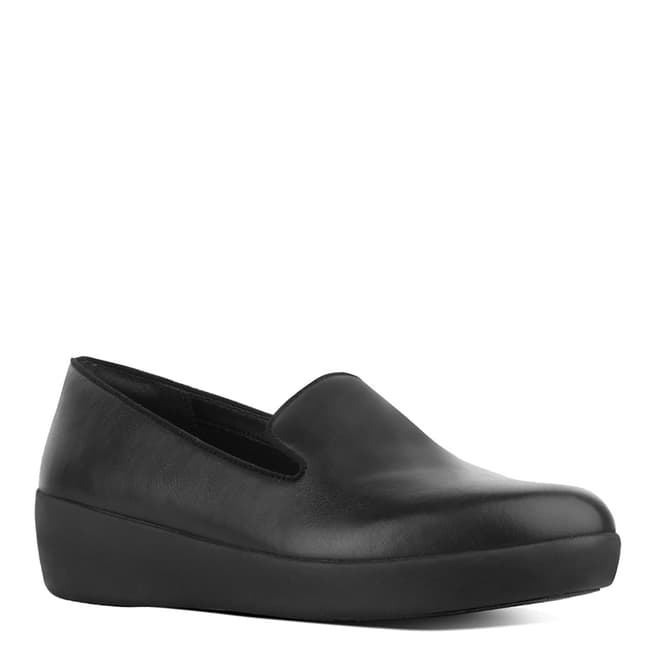 FitFlop Black Audrey Leather Loafers 