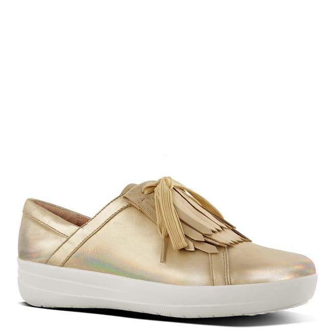 FitFlop Gold Iridescent F Sporty II Fringe Sneakers