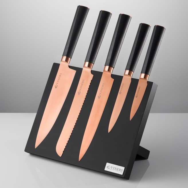 Viners Titan Copper 6 Piece Knife Block Giftbox