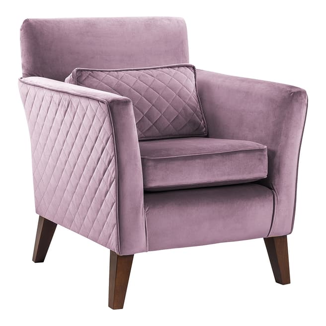 The Great Chair Company Compton Accent chair Quilted Plush Lilac Dark Legs