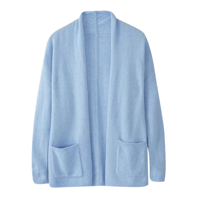 Pure Collection Blue Edge To Edge Brushed Cardigan