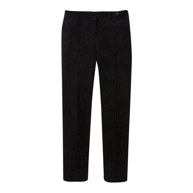 Pure Collection Black Velvet Tailored Ankle Trouser