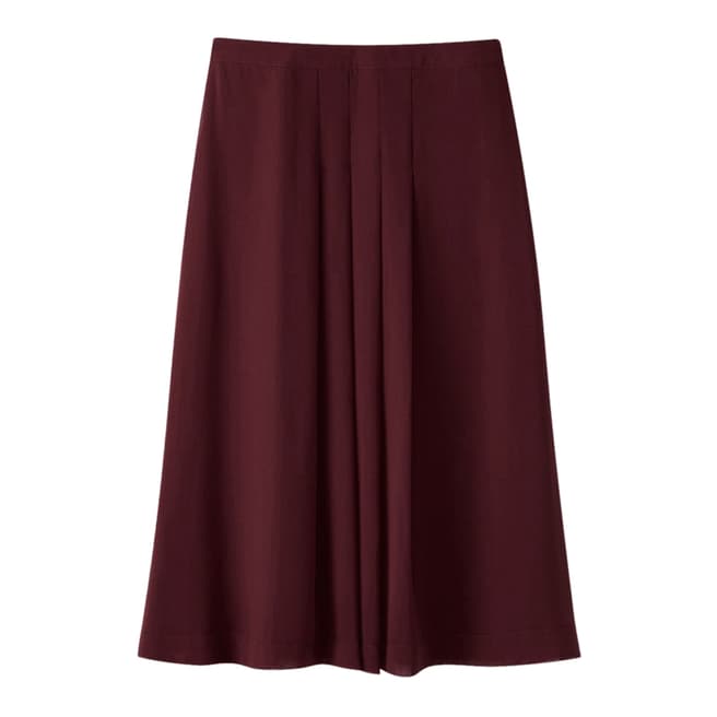 Pure Collection Burgundy Soft Pleat Skirt