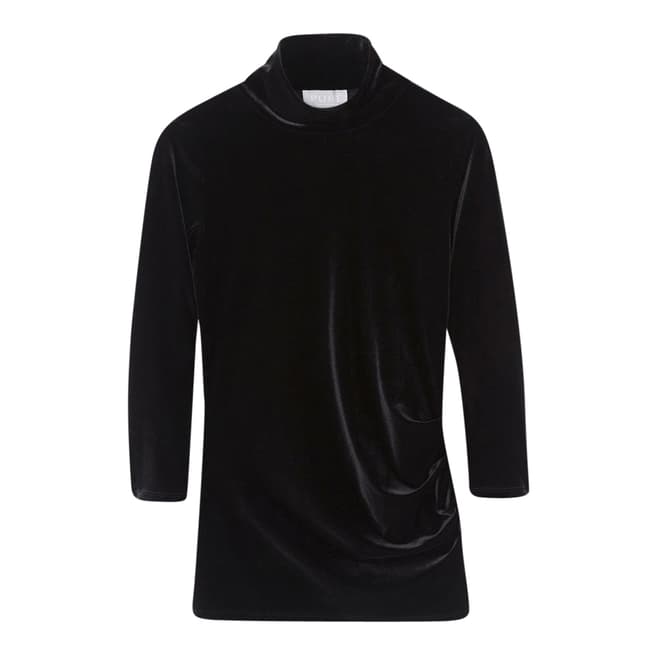 Pure Collection Black Velour High Neck Top