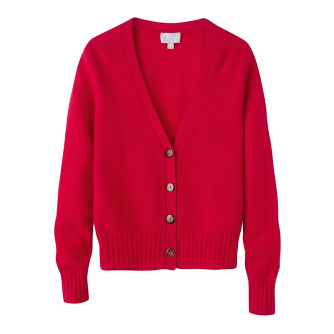 Pure Collection Red Lofty Cashmere Cardigan