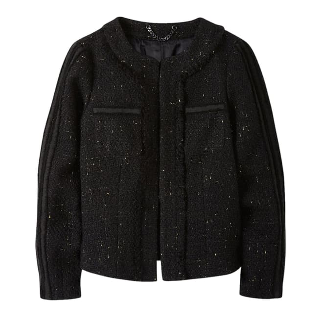 Pure Collection Black Fringed Tweed Jacket