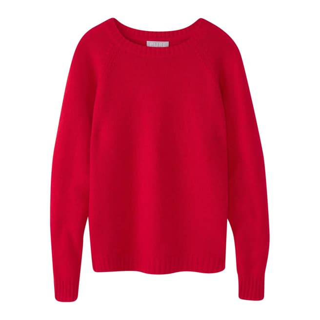 Pure Collection Red Lofty Cashmere Jumper