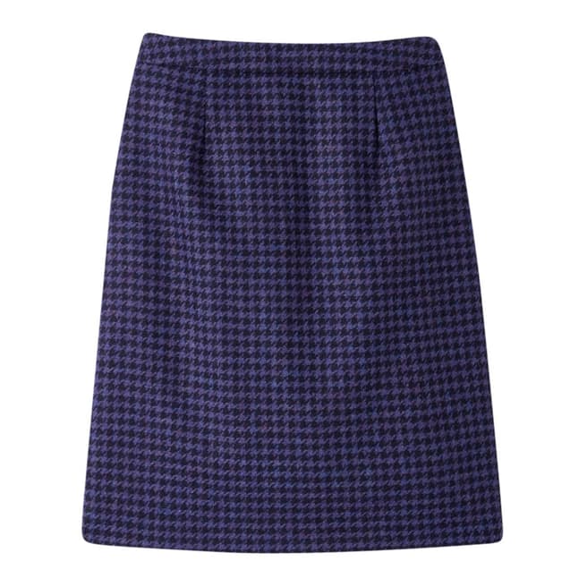 Pure Collection Violet Dogtooth Pleat Wool Skirt