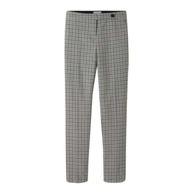 Pure Collection Grey Mini Check Tailored Trousers
