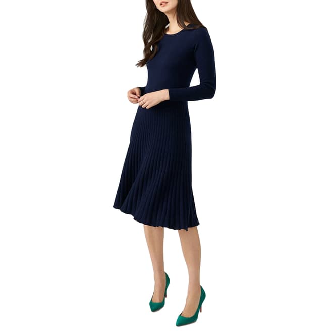 Pure Collection Navy Knitted Dress
