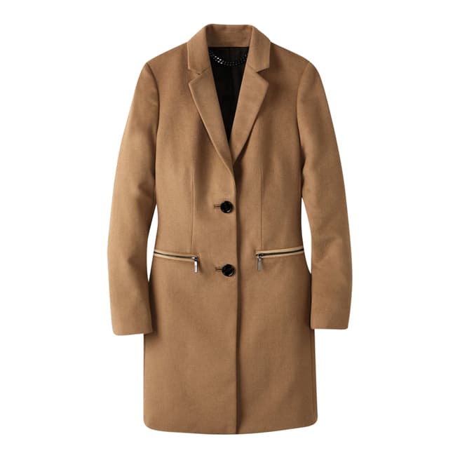 Pure Collection Camel Classic Wool Blend Coat