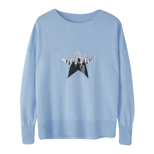Pure Collection Blue Star Wool/Cashmere Blend Jumper