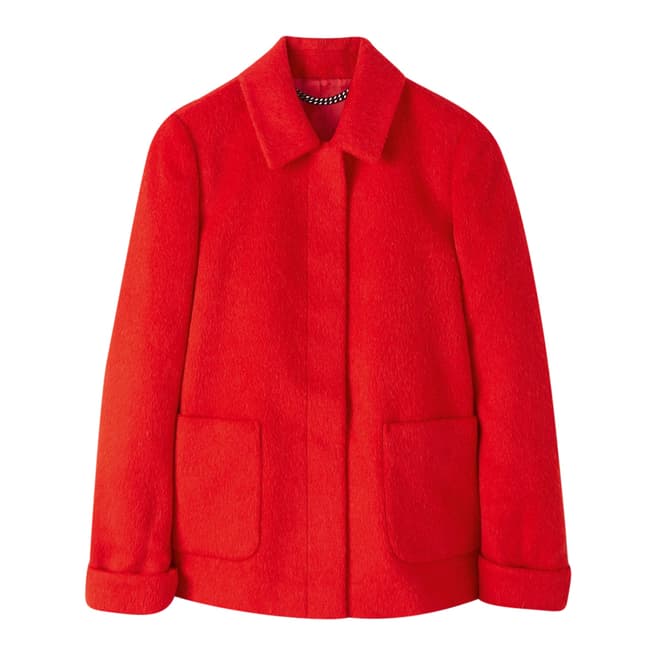 Pure Collection Red Collared Wool Blend Swing Coat