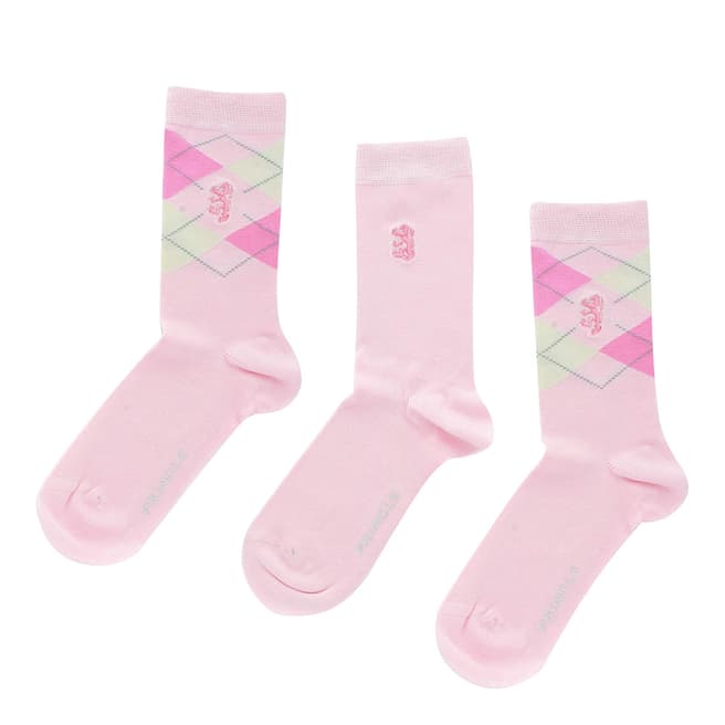 Pringle Pink Louise 3 Pack Socks