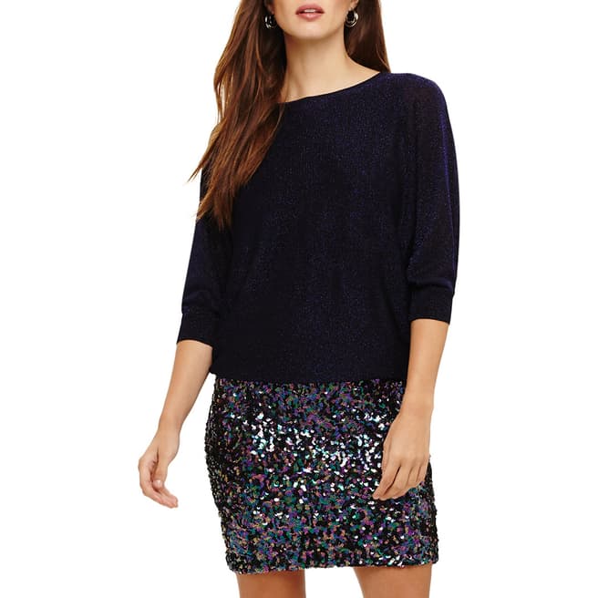 Phase Eight Navy Geonna Sequin Dress