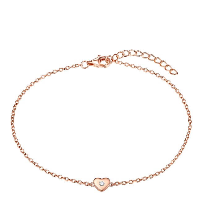 Lindenhoff Rose Gold Crystal Heart Bracelet