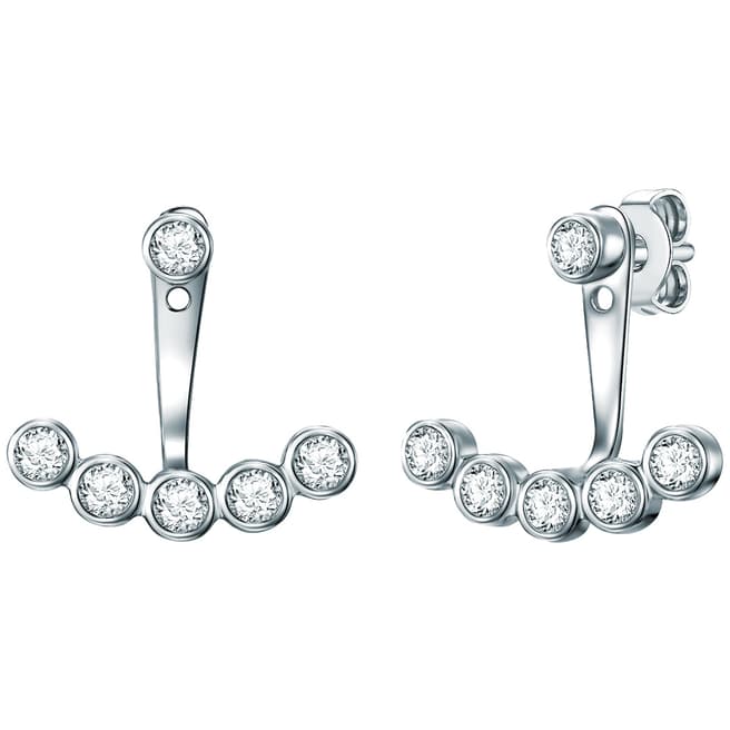 Carat 1934 Silver Crystal Cuff Earrings
